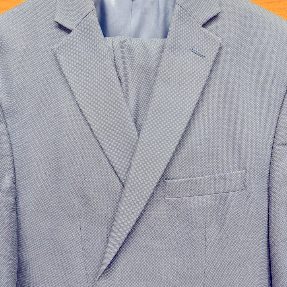 Van Heusen Blue Suit Elegant Wool Blend